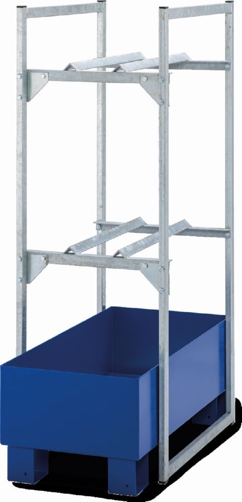Produktbild Cemo Fassregal 120 mit Fassauflagen mit Stahl-Auffangwanne für 2 x 60 l Fässer