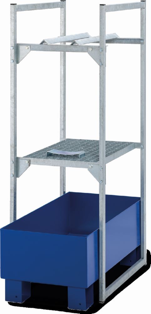 Produktbild Cemo Fassregal 120 mit Gitterrostauflage und Stahl-Auffangwanne 45 x 82 x 131 cm bild 1