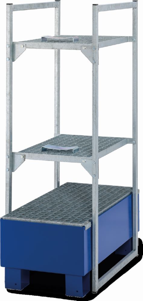 Produktbild Cemo Fassregal 120 mit Gitterrostauflagen mit Stahl-Auffangwanne 45 x 82 x 131 cm bild 3