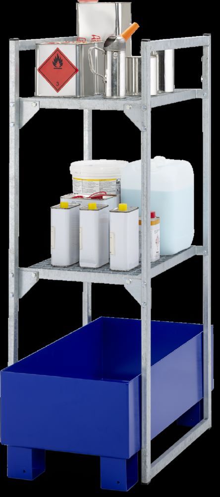 Produktbild Cemo Fassregal 120 mit Gitterrostauflagen mit Stahl-Auffangwanne 45 x 82 x 131 cm bild 4