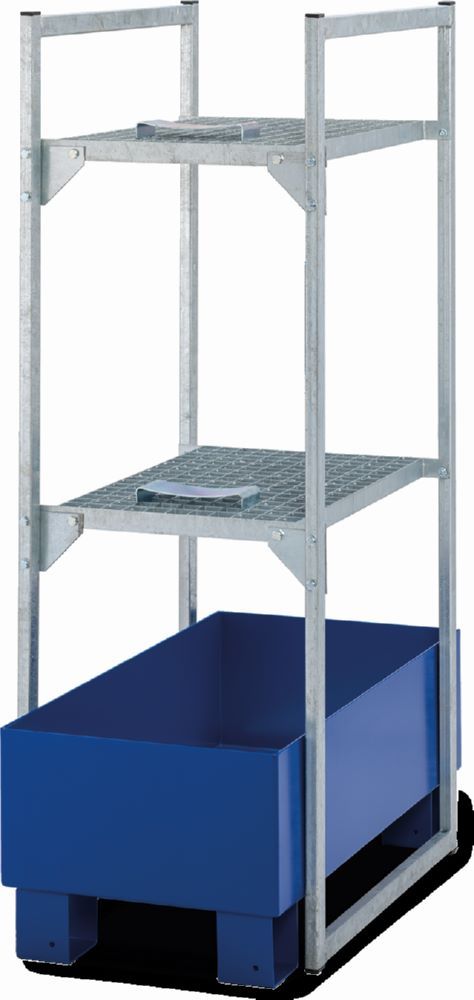 Produktbild Cemo Fassregal 120 mit Gitterrostauflagen mit Stahl-Auffangwanne 45 x 82 x 131 cm