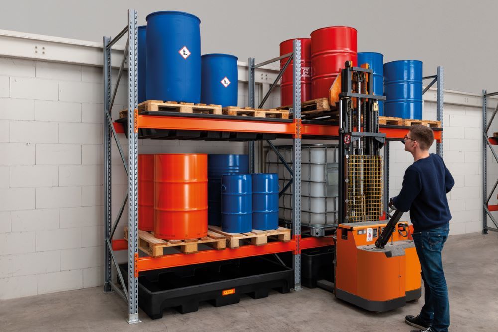 Produktbild Cemo Gefahrstoff Palettenregal 18/405 für Fasslagerung 207 x 110 x 300 cm bild 2