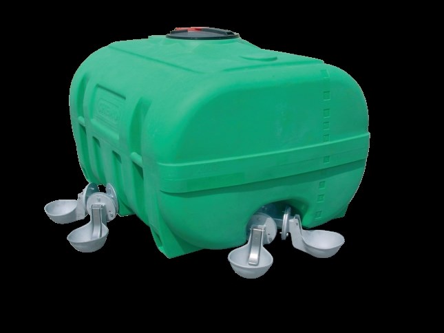 Produktbild Cemo PE Weidenfass 2000 Liter kofferförmig mit Klappdeckel 380 grün