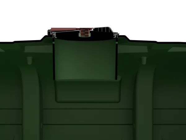 Produktbild PE-Fass 5000 l kofferf., m.Klappdeck.380, mit Schwallwänden, Grün RAL 6029 bild 2