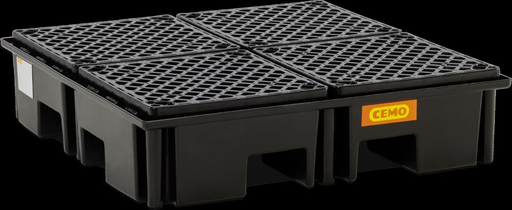 Produktbild Cemo PE-Paletten-/Fassauffangwanne mit PE-Rost 220/4 123 x 123 x 29 cm