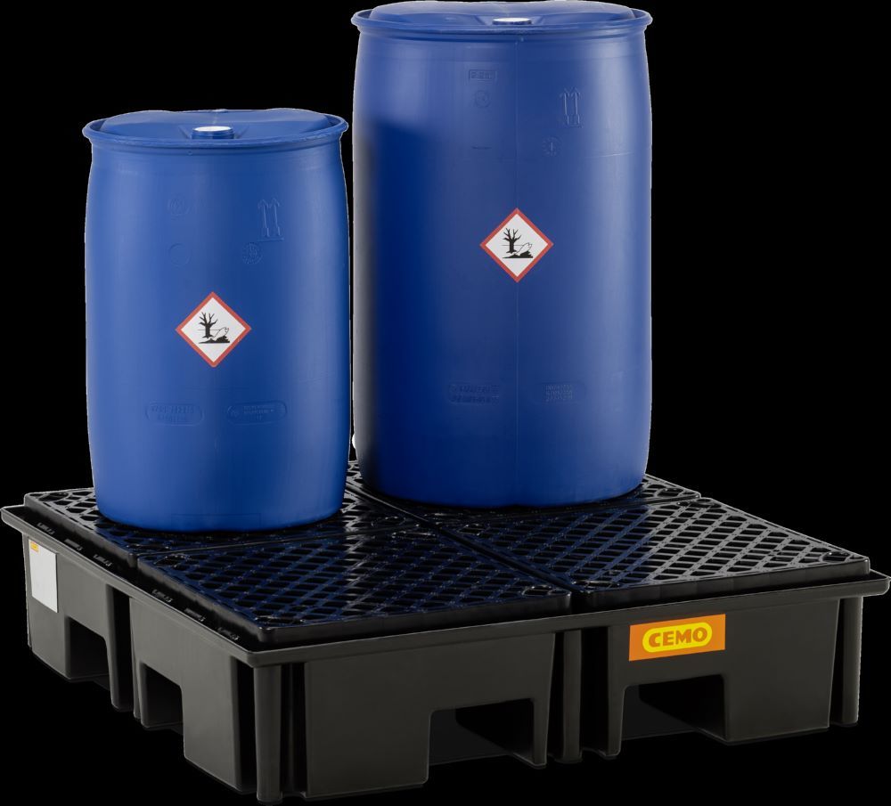 Produktbild Cemo PE-Paletten-/Fassauffangwanne mit PE-Rost 220/4 123 x 123 x 29 cm bild 3