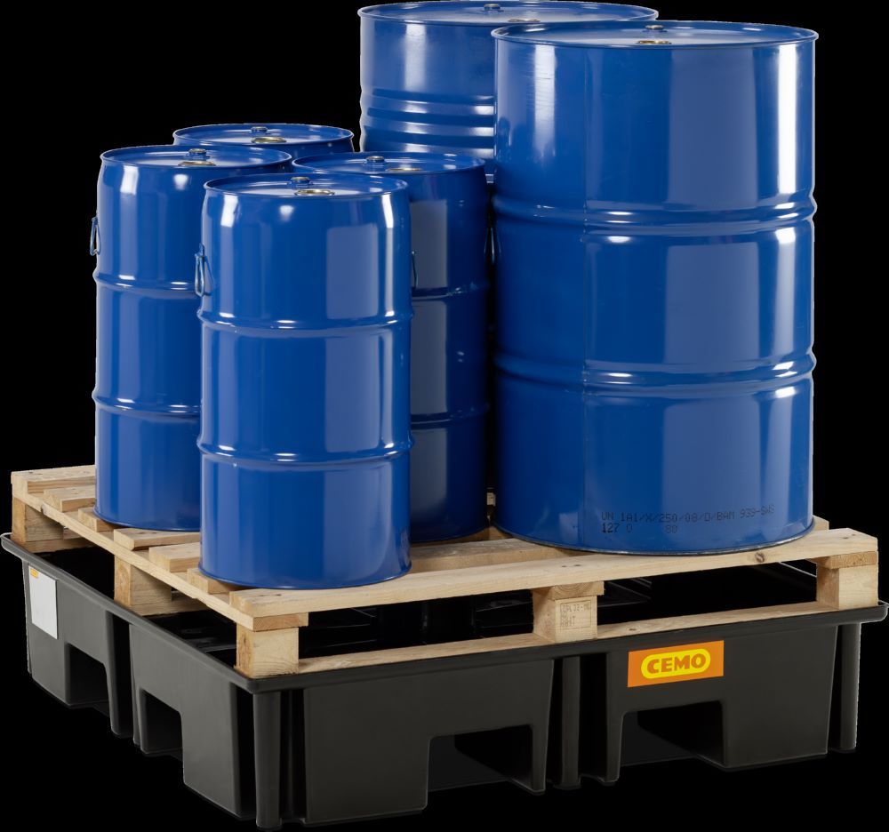 Produktbild Cemo PE-Palettenauffangwanne 220/4 Auffangvolumen 220 Liter 123 x 123 x 26 cm bild 2