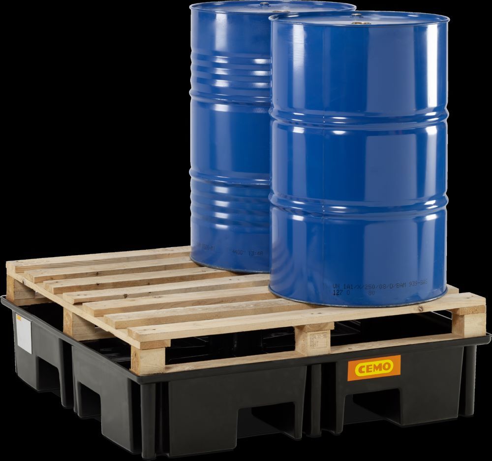 Produktbild Cemo PE-Palettenauffangwanne 220/4 Auffangvolumen 220 Liter 123 x 123 x 26 cm bild 3