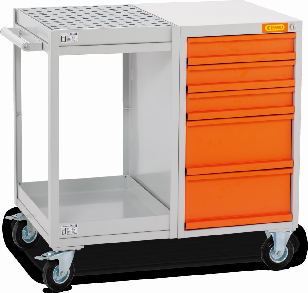 Produktbild Cemo Werkstattwagen mit Wannen und Schubladen 99 x 61 x 92 cm