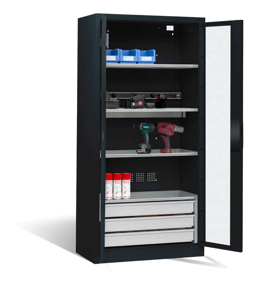 Produktbild C+P Akkuladeschrank, H1950B930T500 mm, Anthrazit bild 2