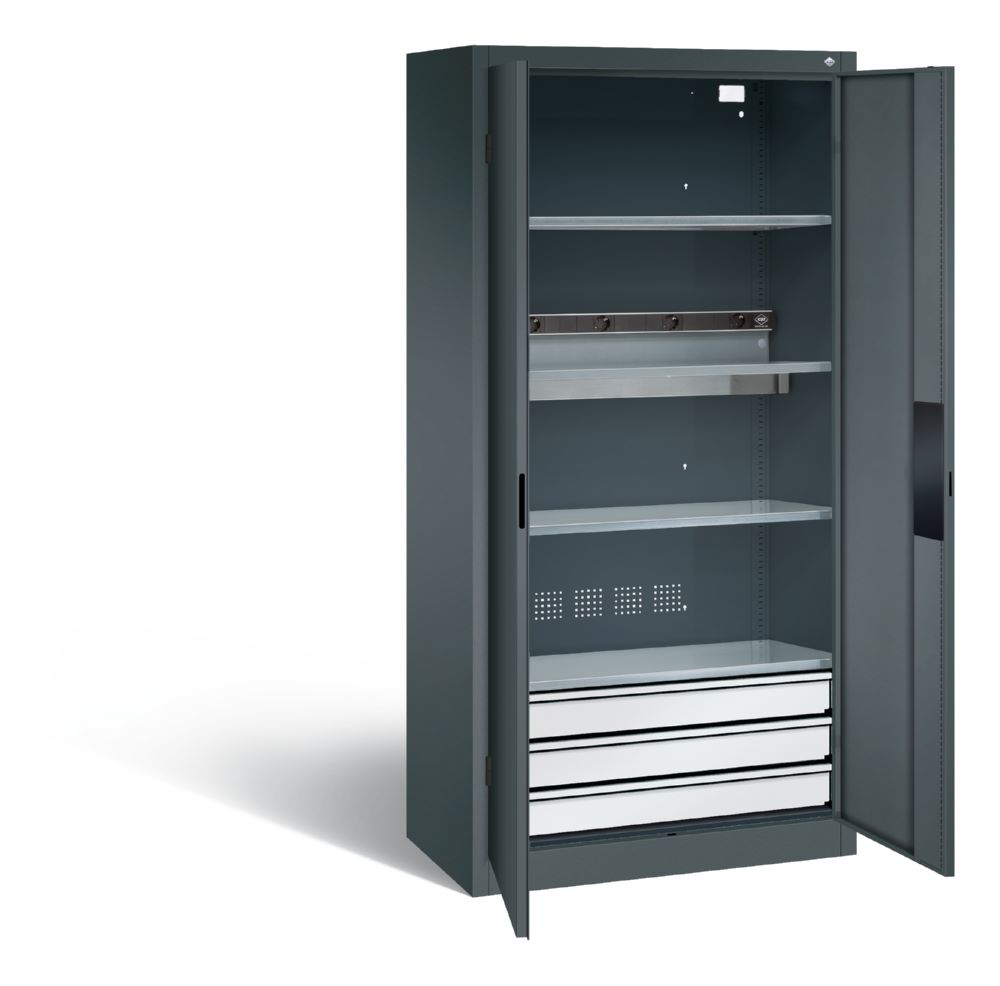 Produktbild C+P Akkuladeschrank Serie 89 H 1950 x B 930 x T 500 mm in anthrazit