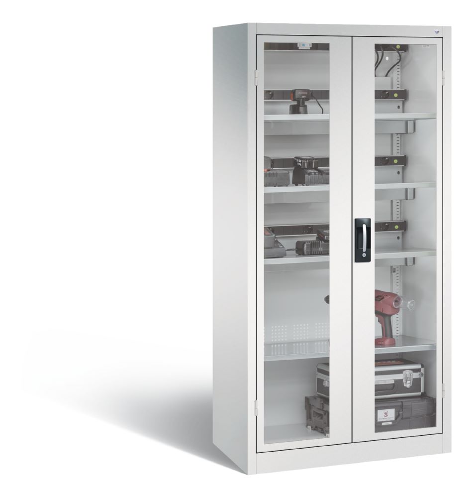 Produktbild C+P Akkuladeschrank Serie 89 Comfort 1950 x 930 x 500 mm in lichtgrau bild 3