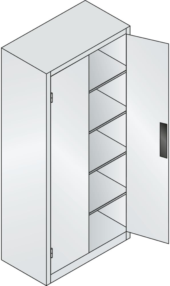 Produktbild C+P Akkuladeschrank Comfort Serie 89 1950 x 930 x 500 mm lichtgrau resedagrün bild 2