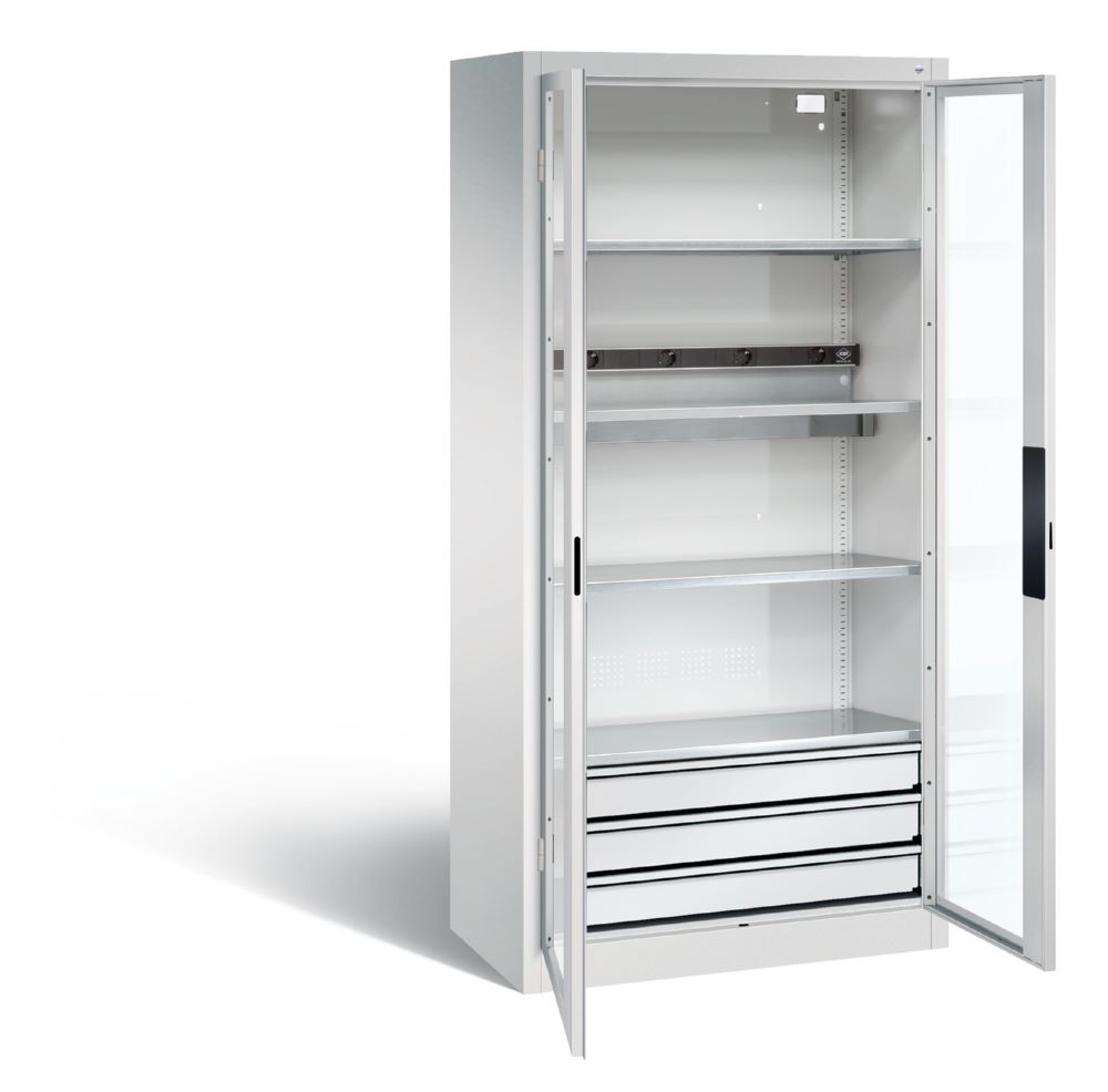 Produktbild C+P Akkuladeschrank Serie 89 H 1950 x B 930 x T 500 mm in lichtgrau