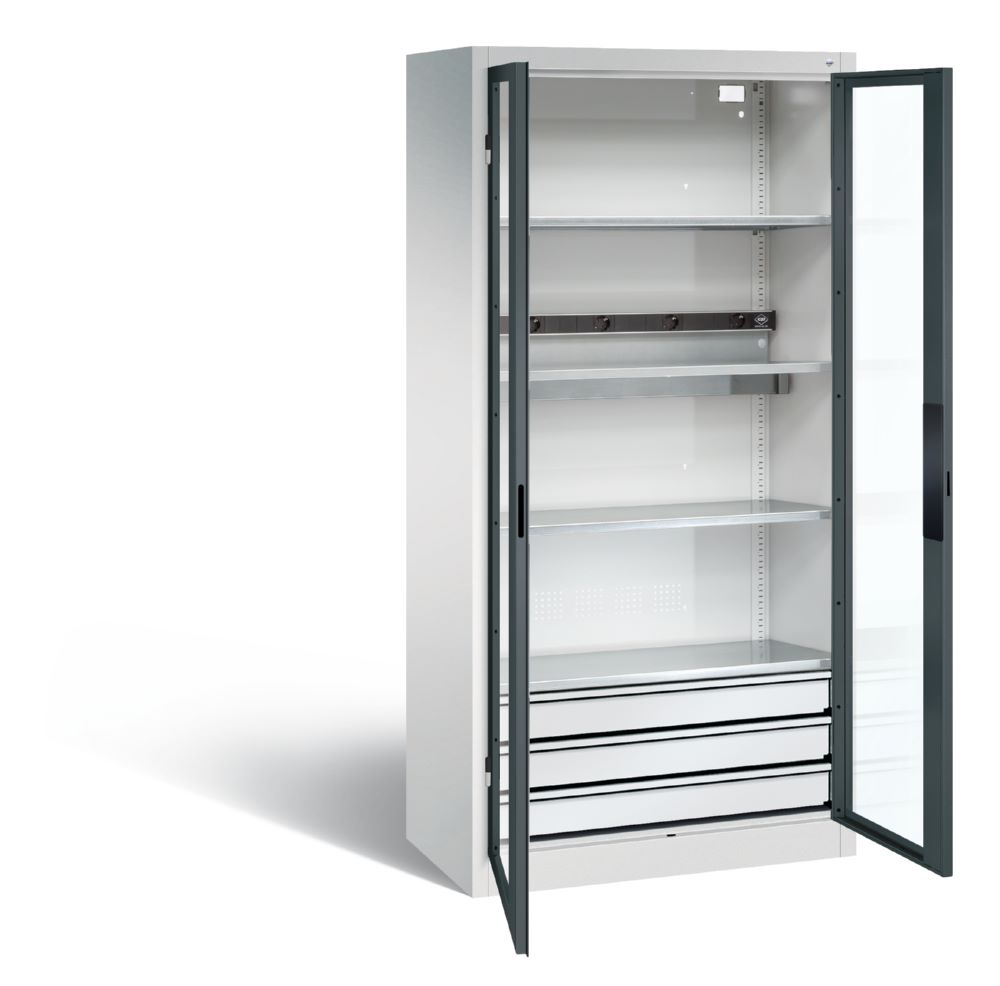 Produktbild C+P Akkuladeschrank Serie 89 1950 x 930 x 500 mm lichtgrau anthrazit