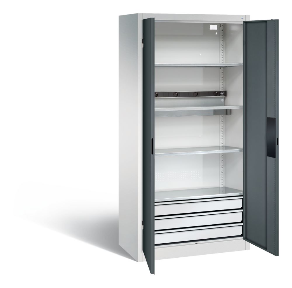 Produktbild C+P Akkuladeschrank Serie 89 H 1950 x B 930x T 500 mm lichtgrau anthrazit