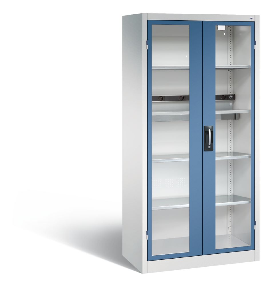 Produktbild C+P Akkuladeschrank H 1950 x B 930 x T 500 mm lichtgrau fernblau