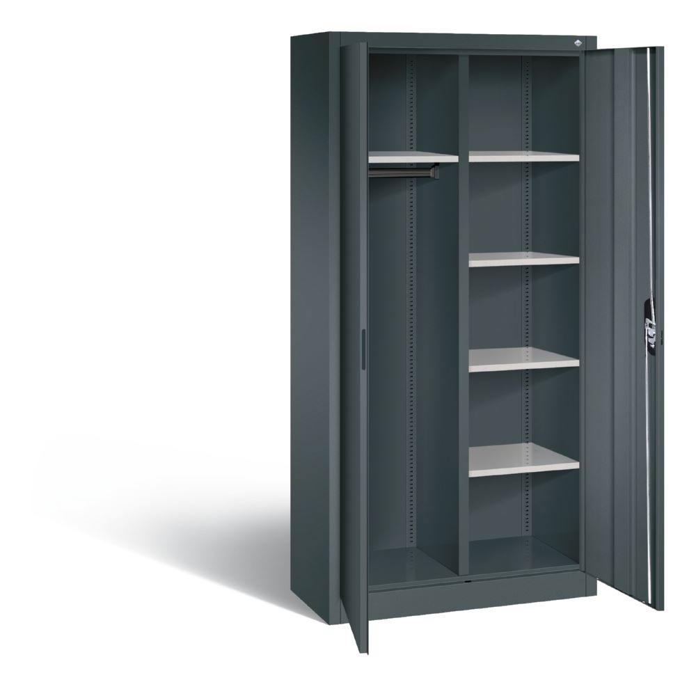 Produktbild C+P Akten und Garderobenschrank Acurado dunkelgrau 930 x 400 x 1950 mm bild 2