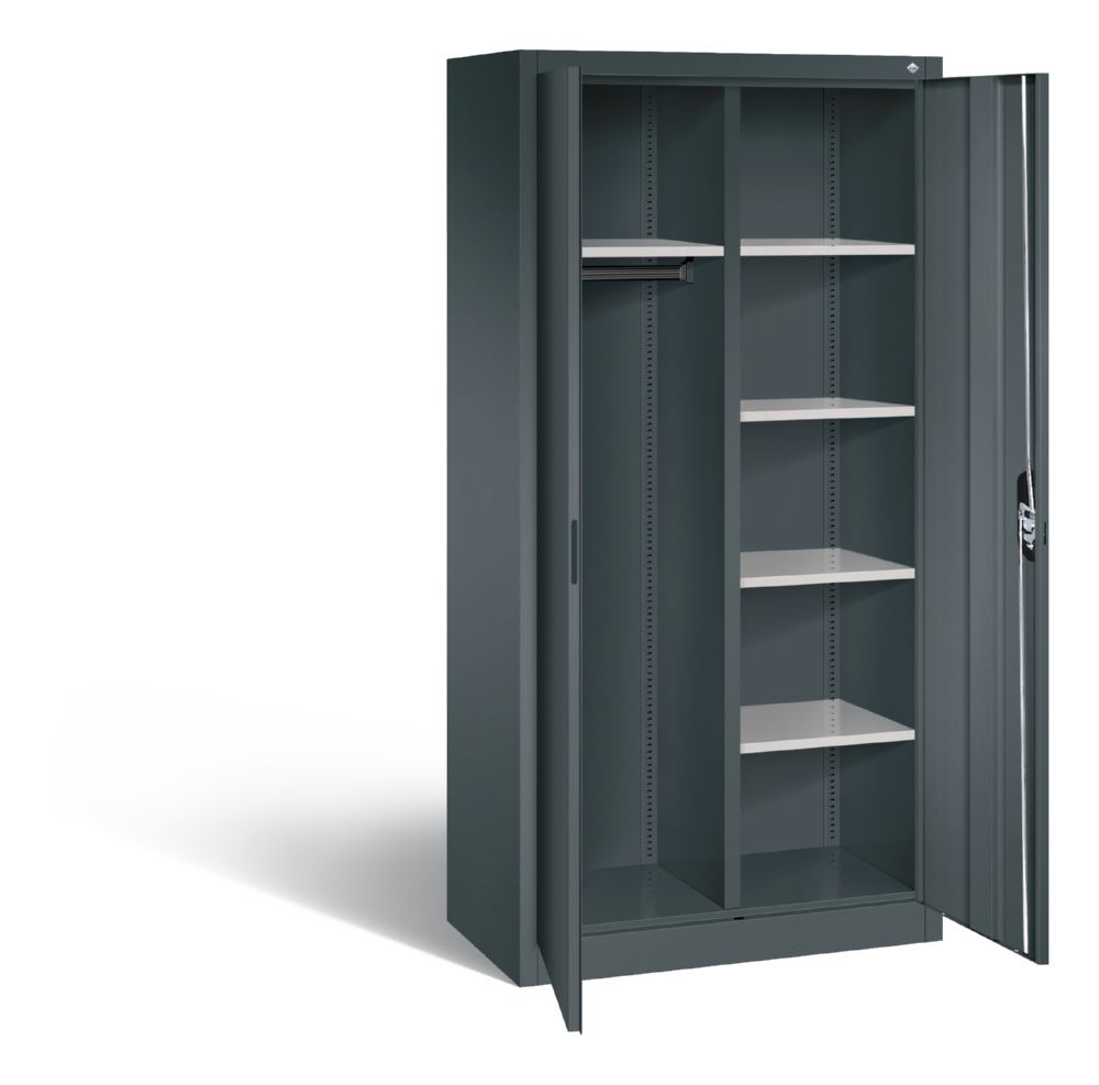Produktbild C+P Akten Garderobenschrank Acurado mit Zylinderschloss grau 930 x 500 x 1950 mm bild 2