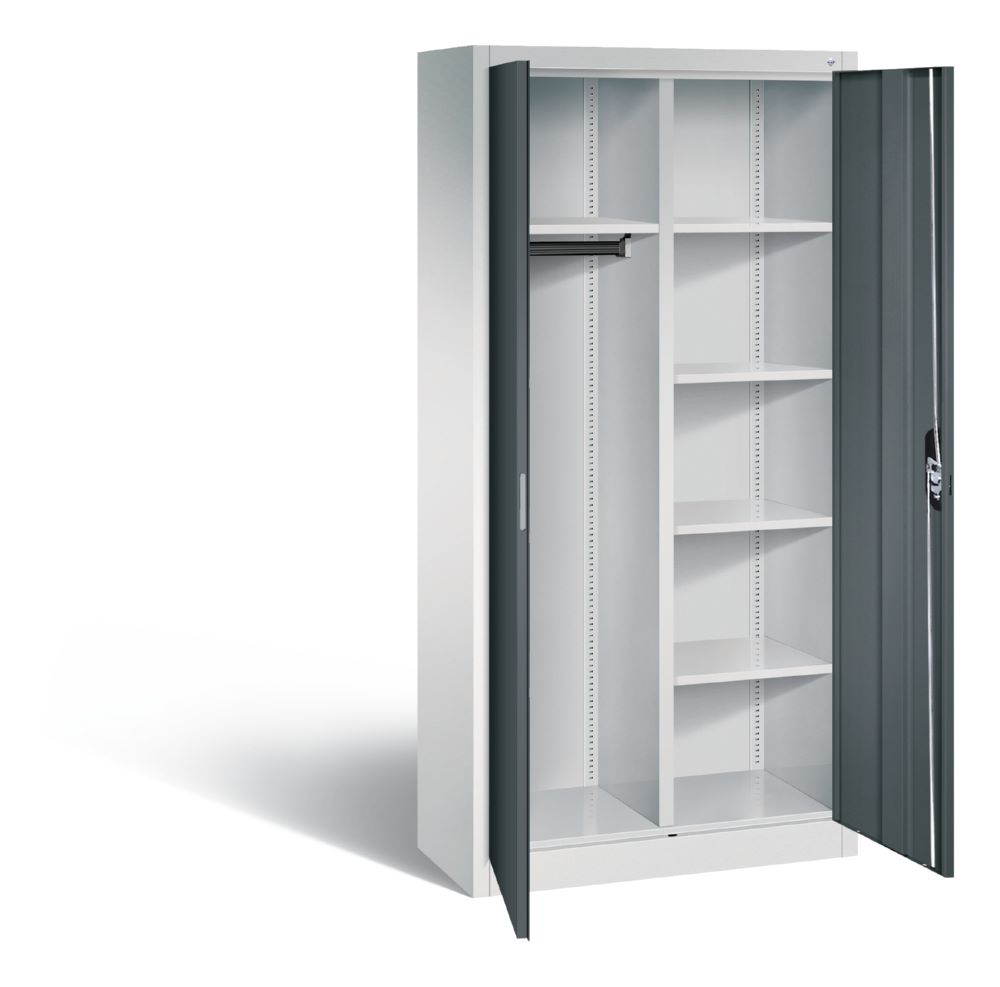 Produktbild C+P Akten und Garderobenschrank Acurado Türen in anthrazit 930 x 400 x 1950 mm