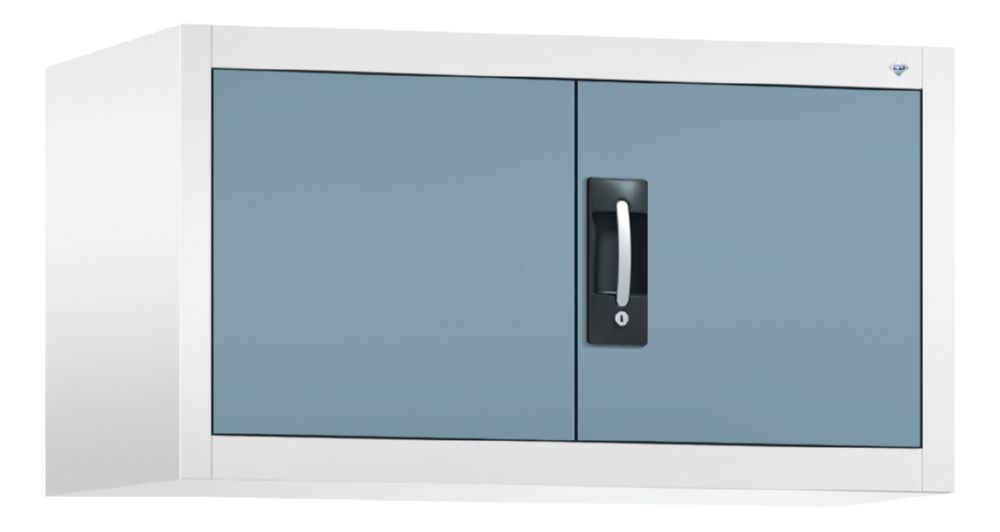 Produktbild C+P Aufsatz Flügeltürenschrank Acurado 900 weiß horizontblau 930 x 500 x 500 mm