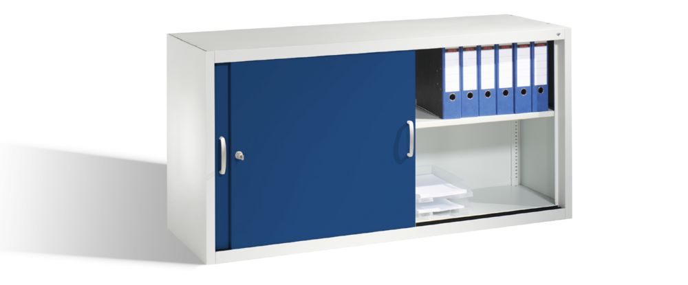 Produktbild C+P Aufsatzschrank mit Schiebetüren 1 Fachboden enzianblau 1600 x 500 x 790 mm bild 3
