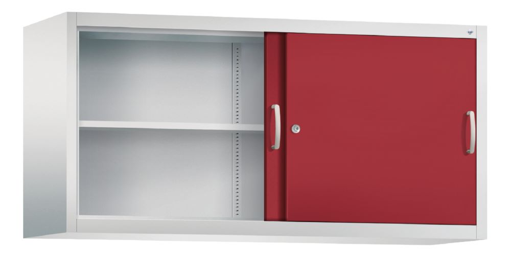 Produktbild C+P Aufsatzschrank mit Schiebetüren 1 Fachboden rubinrot 1600 x 500 x 790 mm bild 2