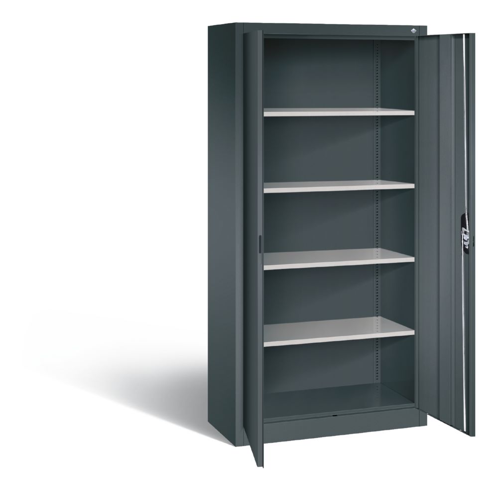 Produktbild C+P Büro Drehtürenschrank Acurado Last bis 70 kg dunkelgrau 930 x 400 x 1950 mm bild 2
