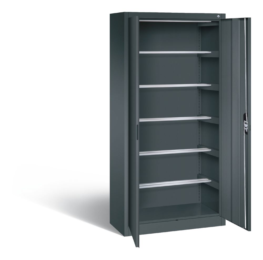 Produktbild C+P Büro Drehtürenschrank Acurado mit 6 Pendelstangen anthrazit 930 x 400 x 1950 mm bild 2