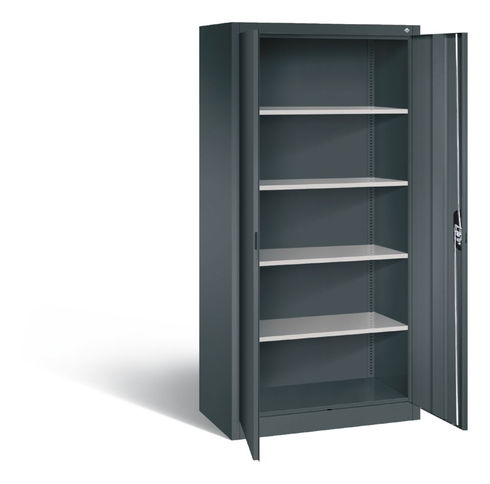 Produktbild C+P Büro Drehtürenschrank mit Bodenschutz anthrazit 930 x 500 x 1950 mm bild 2