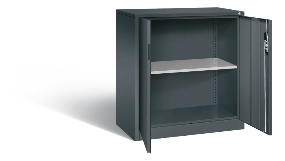 Produktbild C+P Büro Drehtürenschrank Acurado 3 Riegel Verschluss anthrazit 930 x 500 x 1000 mm bild 2