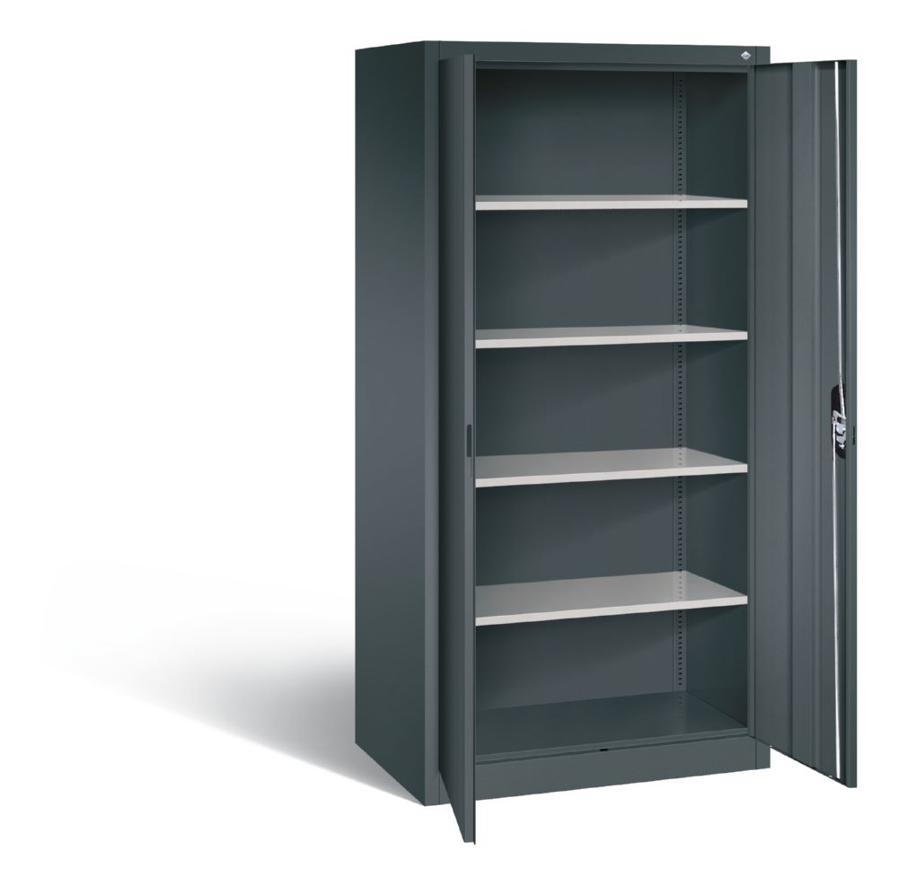 Produktbild C+P Drehtürenschrank Acurado mit Fächer fürs Büro anthrazit 930 x 600 x 1950 mm bild 2