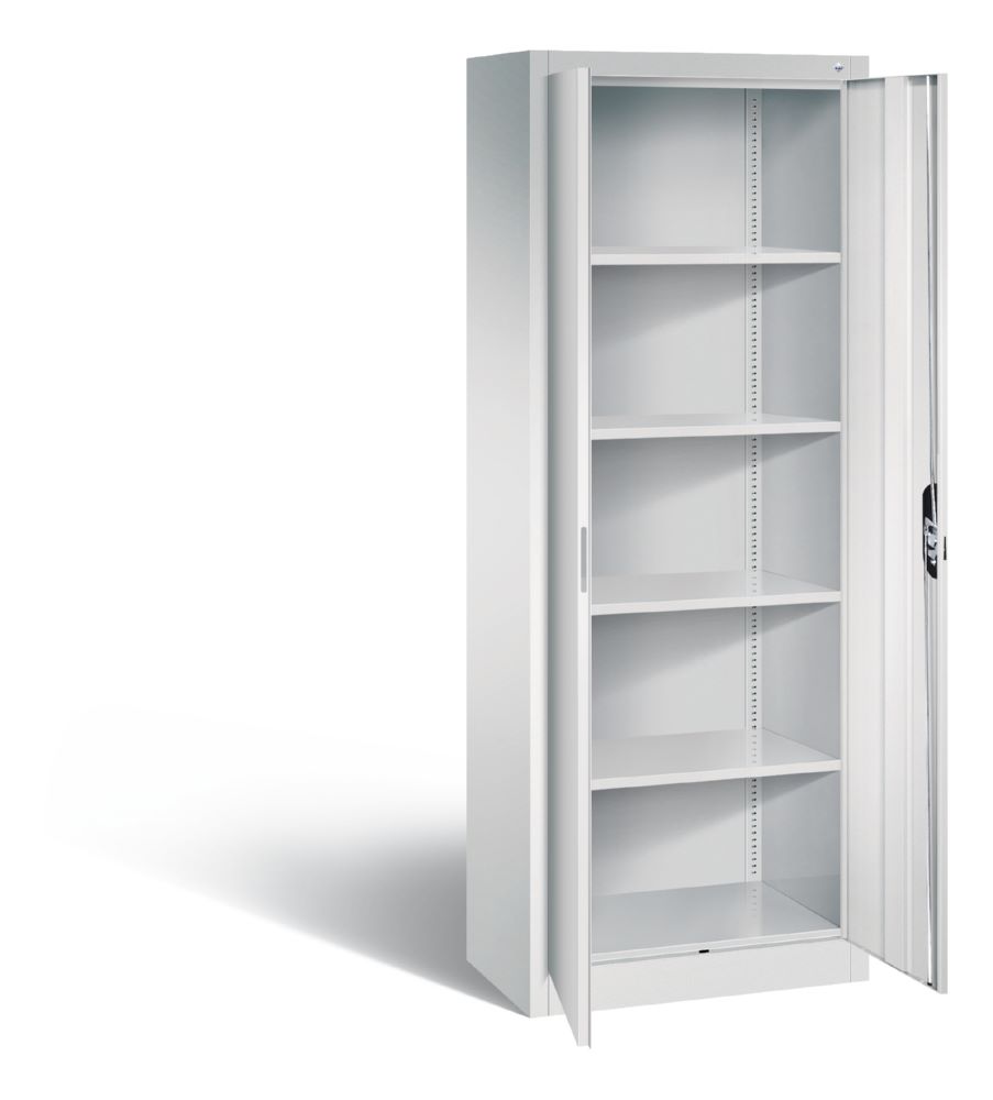 Produktbild C+P Büro Drehtürenschrank Acurado 4 Böden hellgrau 700 x 400 x 1950 mm bild 2