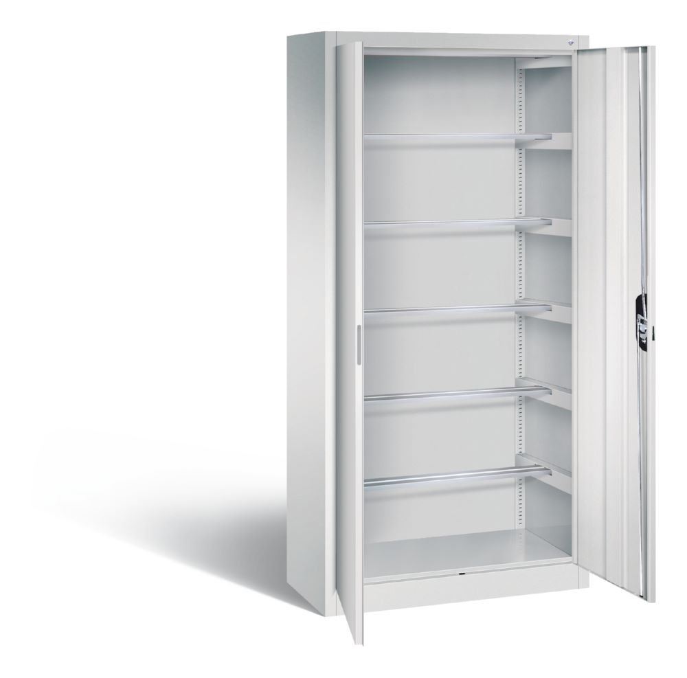 Produktbild C+P Büro Drehtürenschrank Acurado 6 Pendelstangen hellgrau 930 x 400 x 1950 mm bild 2