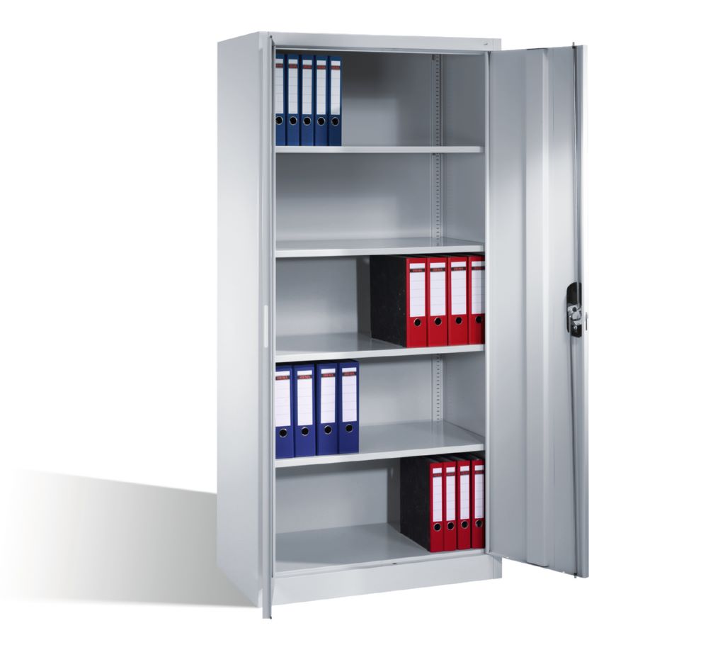 Produktbild C+P Büro Drehtürenschrank mit 4 Stahlfächer in hellgrau 930 x 500 x 1950 mm bild 3