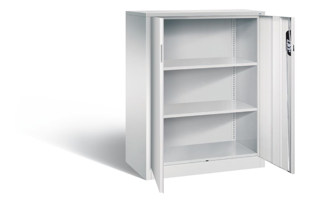 Produktbild C+P Büro Drehtürenschrank mit 2 Stahlfächer lichtgrau 930 x 500 x 1200 mm bild 2