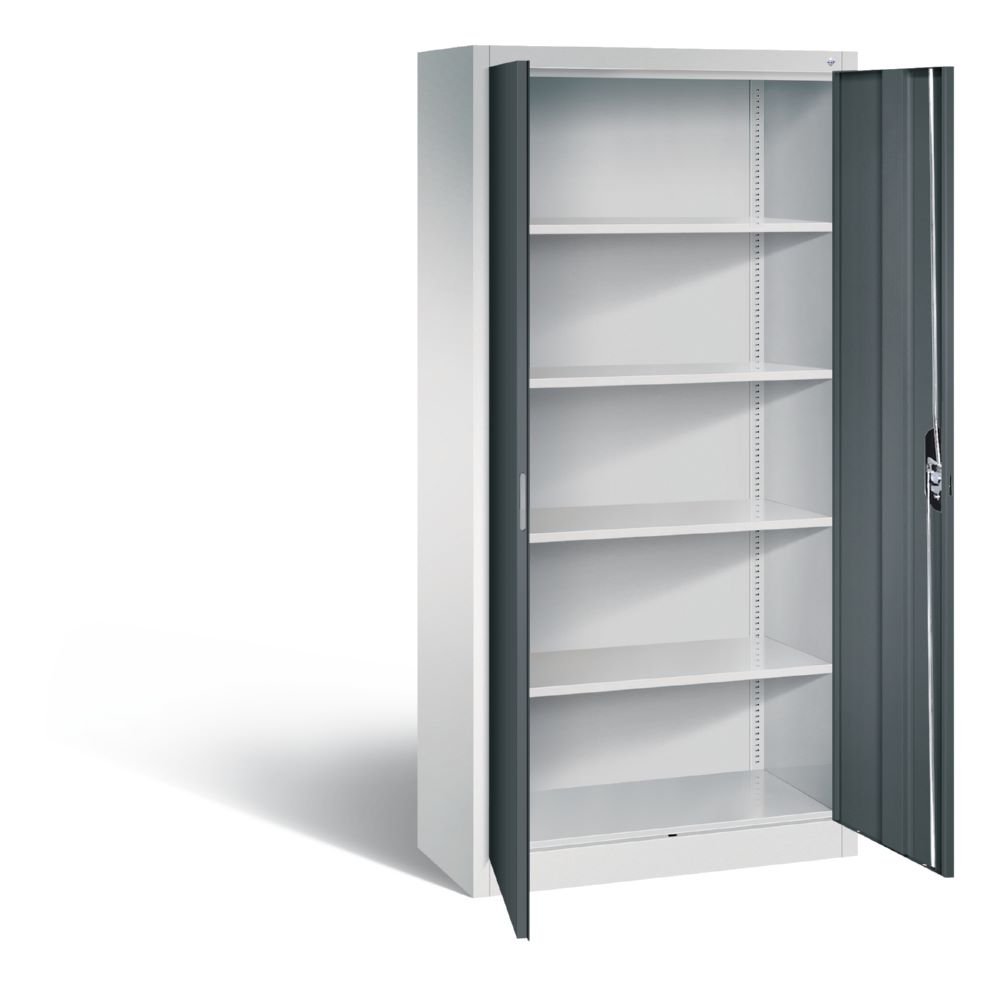 Produktbild C+P Büro Drehtürenschrank Acurado dunkelgrau mit hellgrau 930 x 400 x 1950 mm bild 2