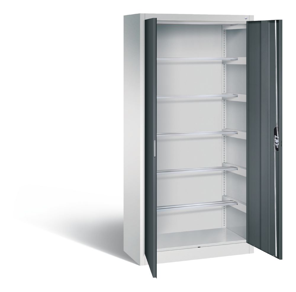 Produktbild C+P Büro Drehtürenschrank mit Stahltüren in anthrazit 930 x 400 x 1950 mm