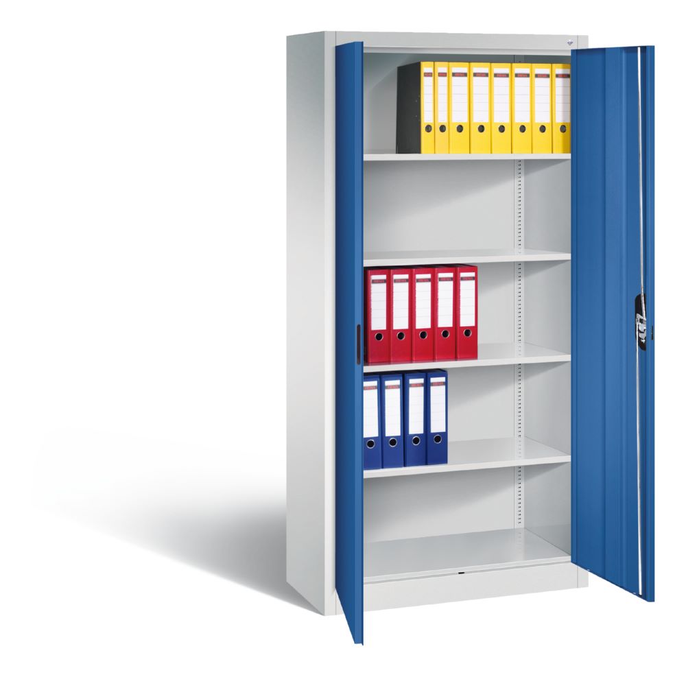 Produktbild C+P Büro Drehtürenschrank Acurado 70 kg Last enzianblau grau 930 x 400 x 190 mm bild 3