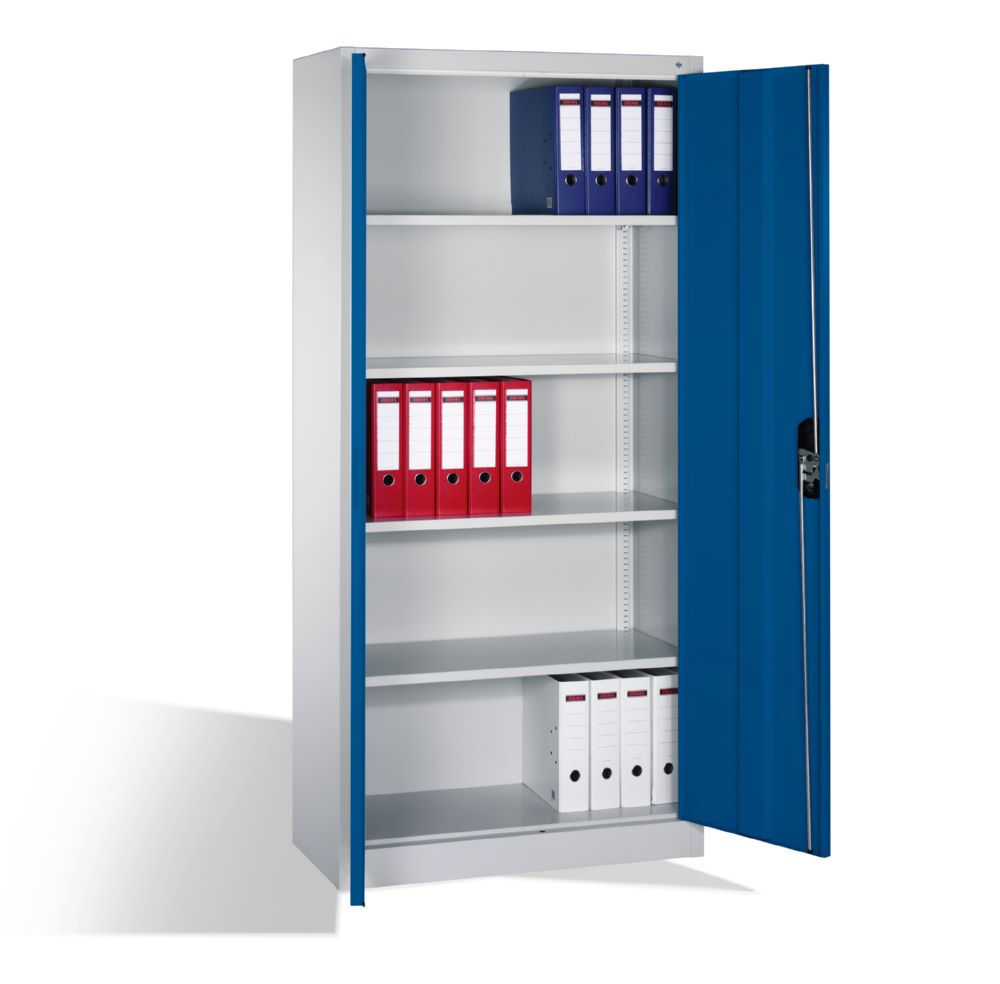 Produktbild C+P Büro Drehtürenschrank mit Stahlfächer in enzianblau 930 x 500 x 1950 mm bild 3