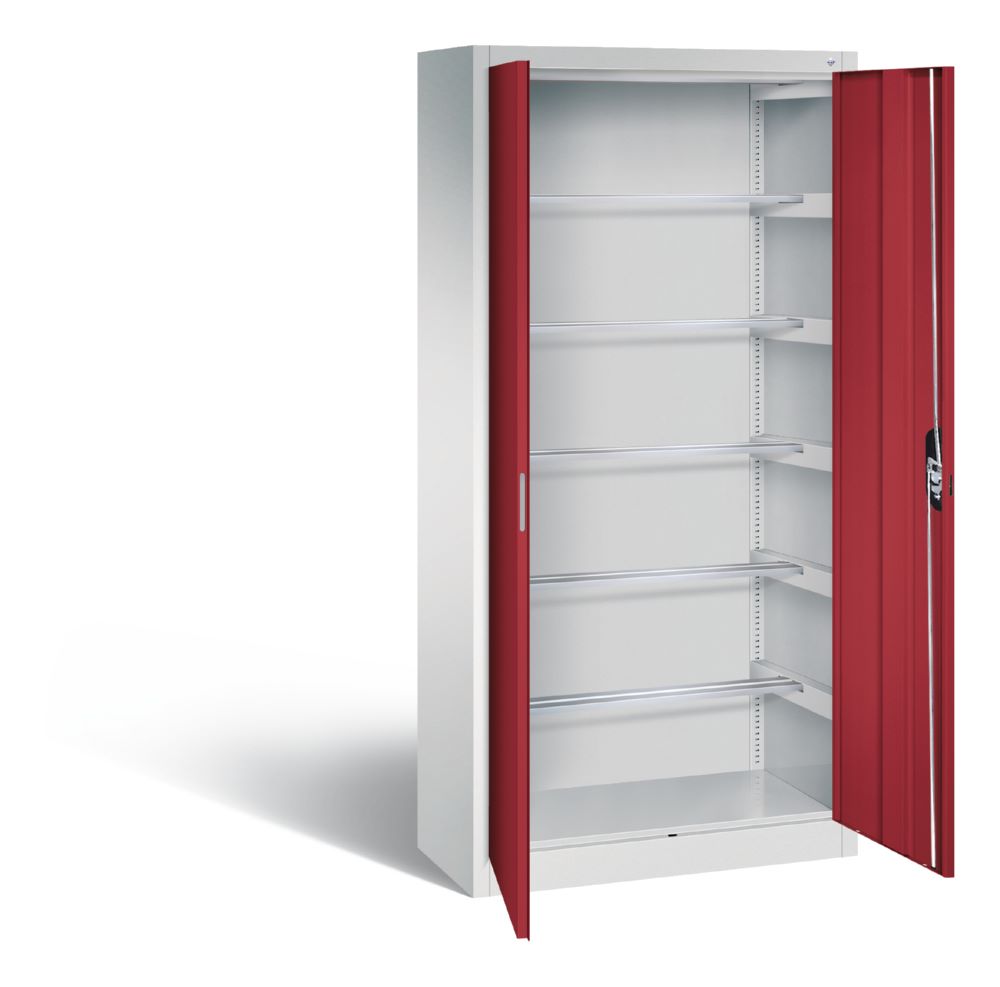 Produktbild C+P Büro Drehtürenschrank Acurado mit 6 Pendelstangen rubinrot 930 x 400 x 1950 mm bild 2