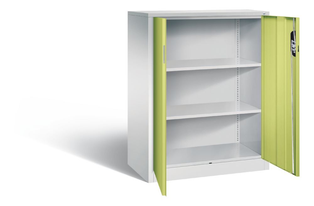 Produktbild C+P Büro Drehtürenschrank mit Kunststoffgleitern viridingrün 930 x 500 x 1200 mm bild 2
