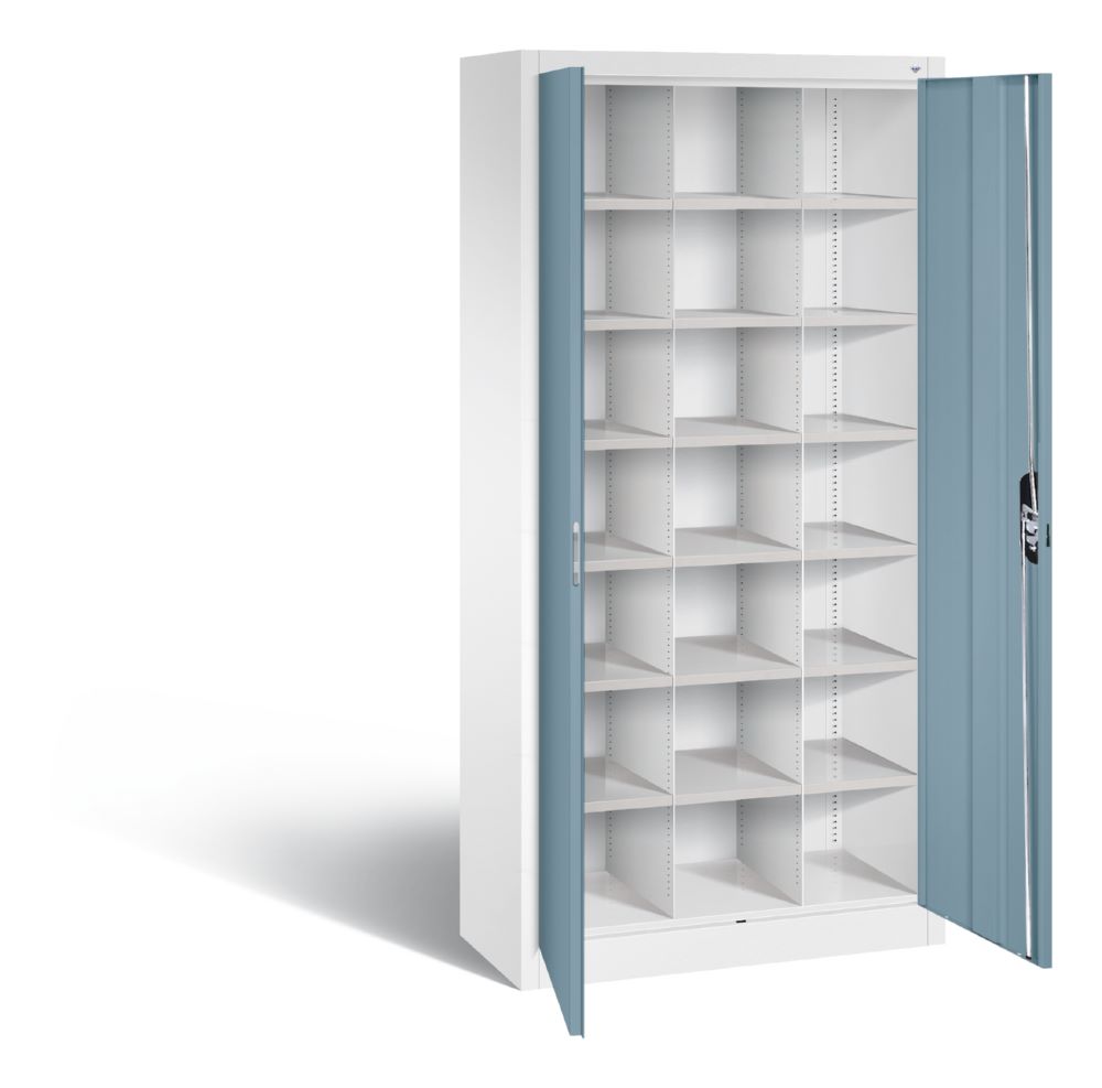 Produktbild C+P Drehtürenschrank 21 Innenfächer Acurado horizontblau 930 x 400 x 1950 mm