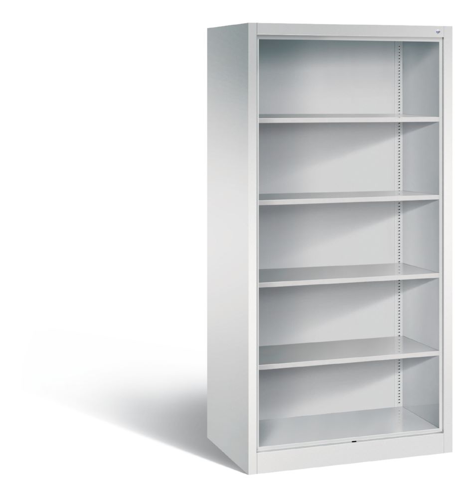 Produktbild C+P Büroregal mit Rückwand und 4 Einlegeböden lichtgrau 930 x 600 x 1950 mm