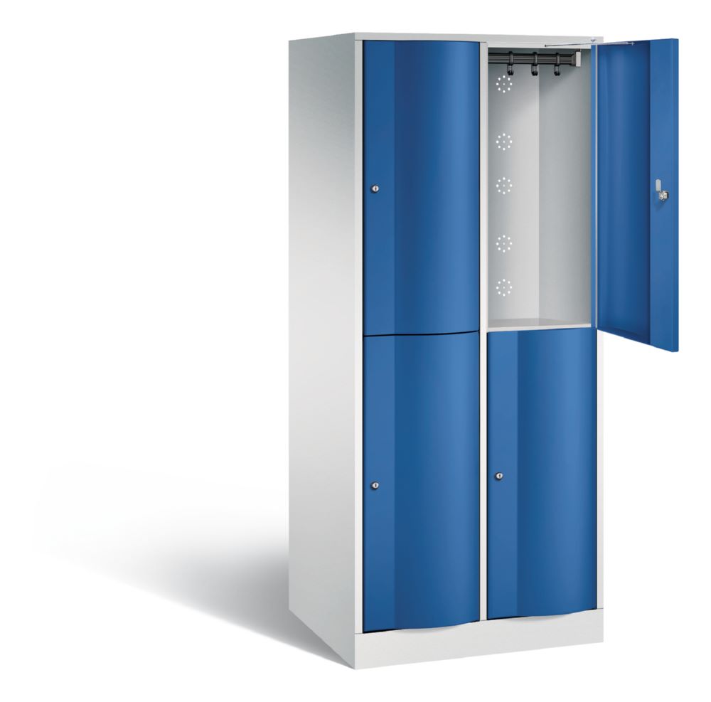 Produktbild C+P Doppelstöckiger Spind Serie Resisto 4 Fächer 1950 x 772 x 640 mm RAL 7035 5010