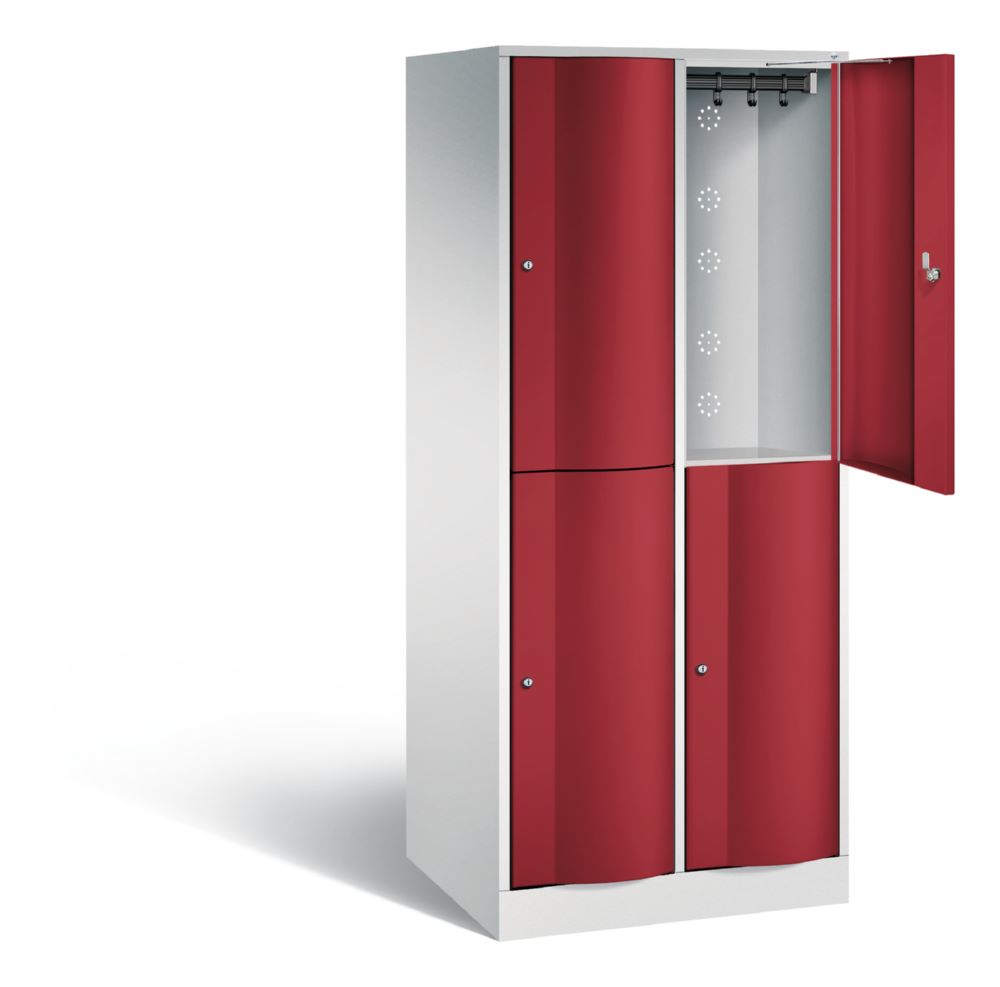Produktbild C+P Doppelstöckiger Spind Serie Resisto 4 Fächer 1950 x 772 x 640 mm RAL 7035 3003