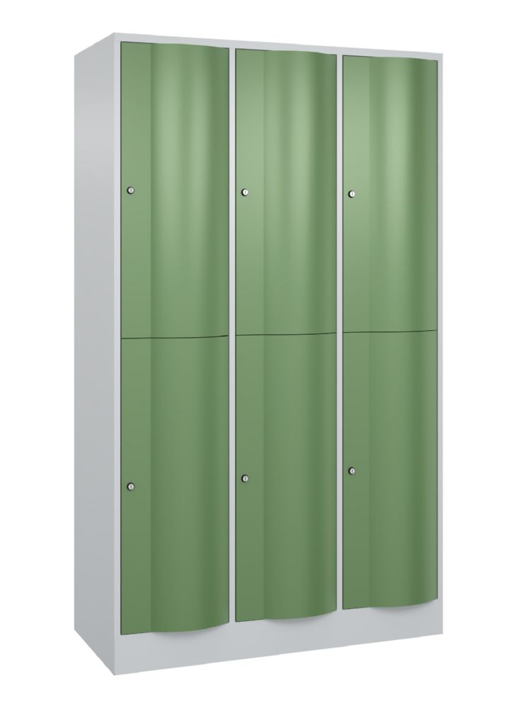 Produktbild C+P Doppelstöckiger Spind Resisto, 6 Fächer, 1950x1148x540mm, 7035/6011 bild 2