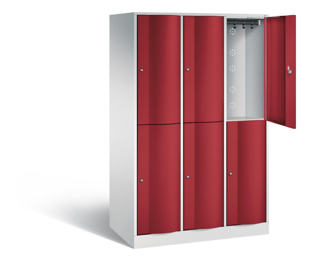 Produktbild C+P Doppelstöckiger Spind Serie Resisto 6 Fächer 1950 mm RAL 7035 3003