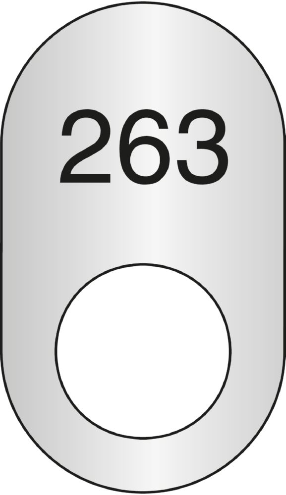 Produktbild C+P Edelstahl Nummernschild 68 x 39 mm mit Türschutz iim Schlossbereich