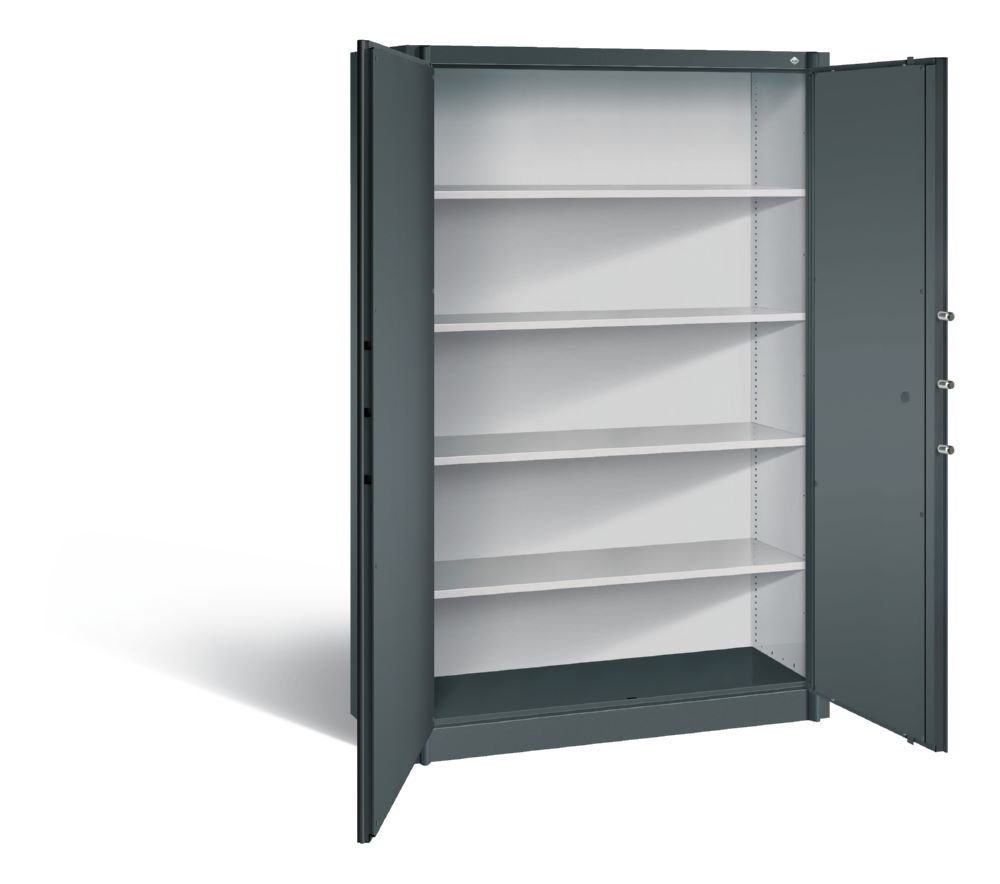 Produktbild C+P Feuergeschützter Flügeltürenschrank Certos 1950 x 1200 x 500 mm anthrazit grau bild 2